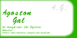 agoston gal business card